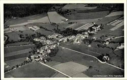 Ak Lautenhausen Friedewald in Hessen, Fliegeraufnahme