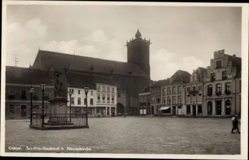 Ak Kalkar am Niederrhein, Seydlitz-Denkmal, Nicolaikirche