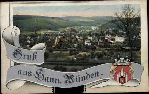 Wappen Ak Hann. Münden in Niedersachsen, Gesamtansicht