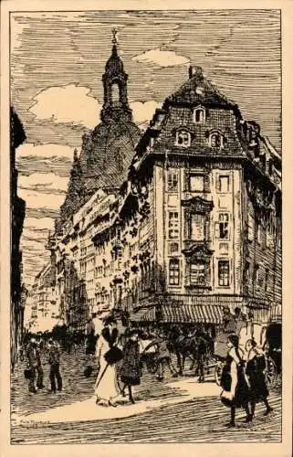 Künstler Ak Dresden, Rampische Gasse