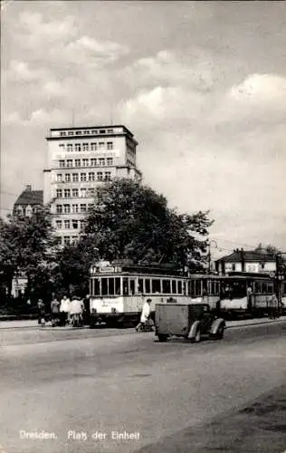 Ak Dresden Neustadt, Platz der Einheit, Straßenbahn Nr. 7