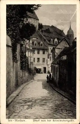 Ak Meißen in Sachsen, Blick von der Leinewebergasse