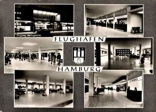 Ak Hamburg Nord Fuhlsbüttel, Flughafen, Abflughalle, Zollabfertigung, Ankunft B