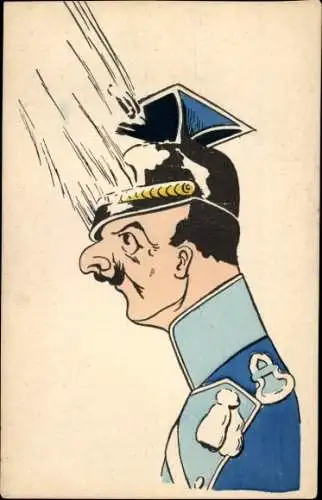 Ak Karikatur, deutscher Soldat, Ulan
