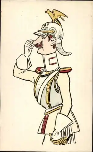 Ak Kaiser Wilhelm II., Karikatur