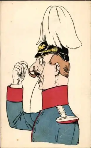 Ak Deutscher Soldat, Karikatur