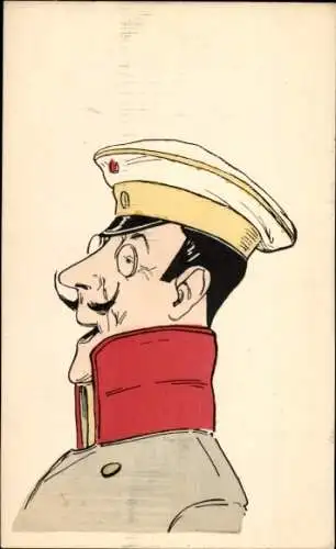 Ak Deutscher Soldat, Karikatur