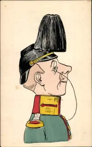 Ak Karikatur, Soldat in Uniform
