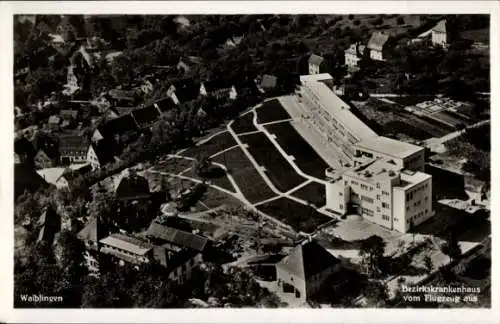 Ak Waiblingen in Württemberg, Fliegeraufnahme, Bezirkskrankenhaus