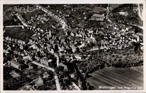 Ak Waiblingen in Württemberg, Fliegeraufnahme, Bezirkskrankenhaus