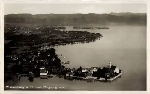 Ak Wasserburg am Bodensee Schwaben, Fliegeraufnahme