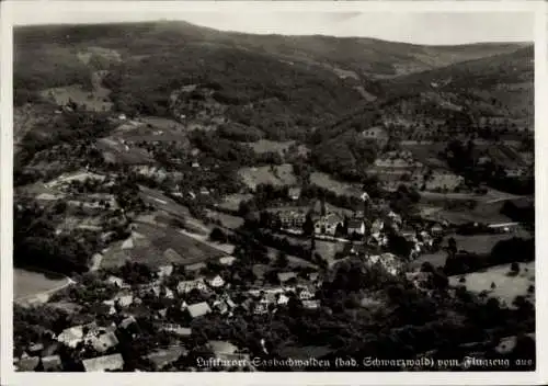 Ak Sasbachwalden im Schwarzwald, Fliegeraufnahme