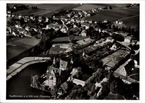 Ak Taufkirchen an der Vils Oberbayern, Fliegeraufnahme