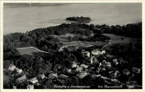 Ak Feldafing am Starnberger See Oberbayern, Fliegeraufnahme