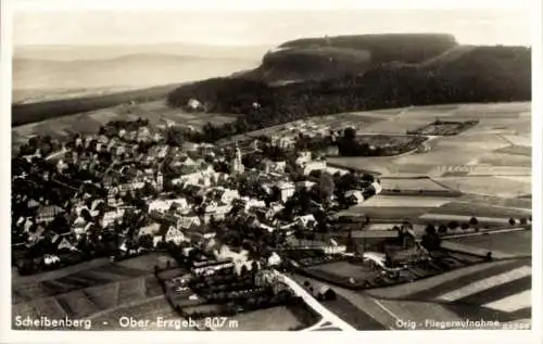 Ak Scheibenberg im Erzgebirge Sachsen, Fliegeraufnahme