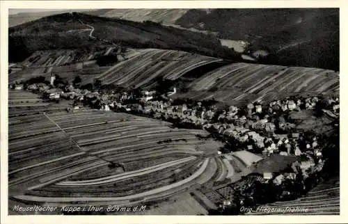 Ak Meuselbach Schwarzmühle Schwarzatal in Thüringen, Fliegeraufnahme, Meuselbacher Kuppe