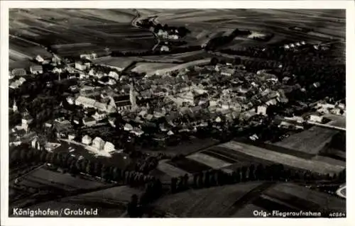 Ak Bad Königshofen im Grabfeld Unterfranken, Fliegeraufnahme