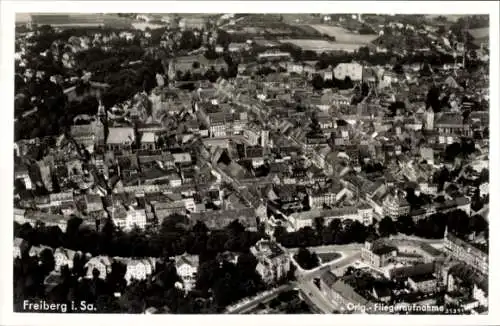 Ak Freiberg in Sachsen, Fliegeraufnahme