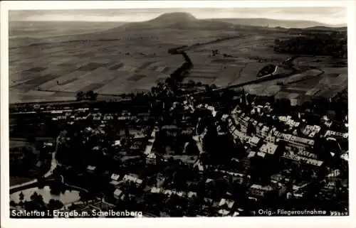 Ak Schlettau im Erzgebirge, Fliegeraufnahme