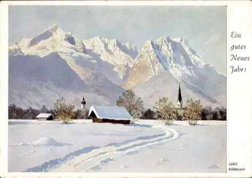 Künstler Ak Süßmayr, Josef, Bergwinter, Motiv in den Alpen