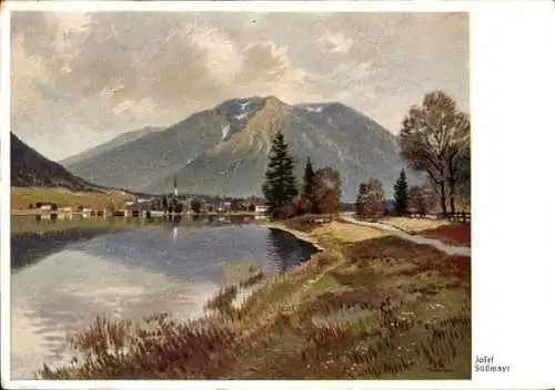 Künstler Ak Süßmayr, Josef, Egern am Tegernsee Oberbayern, Panorama