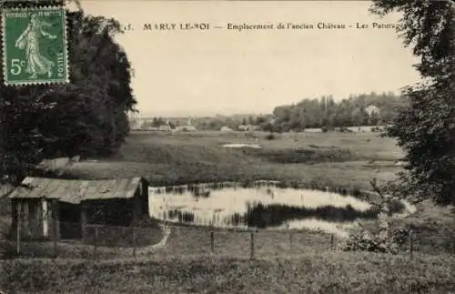 Ak Marly le Roi Yvelines, Emplacement de l'ancien Chateau