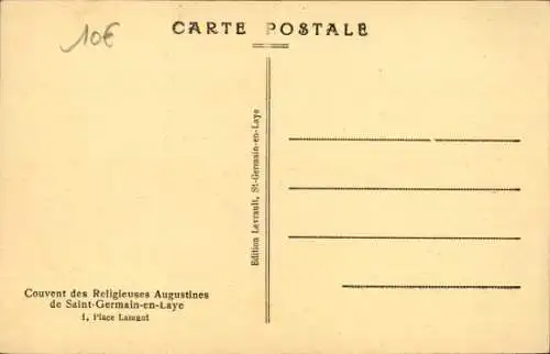 Ak Saint Germain en Laye Yvelines, Kloster der Augustinerinnen, Place Lamant