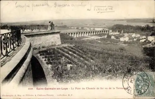 Ak Saint Germain en Laye Yvelines, Eisenbahnbrücke