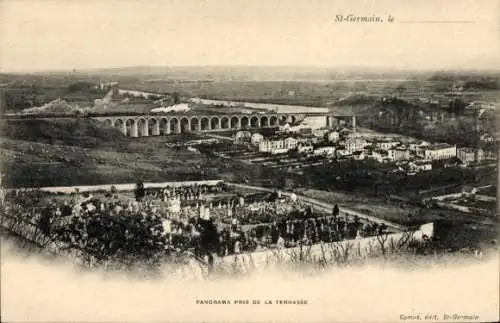 Ak Saint Germain en Laye Yvelines, Panorama, aufgenommen von der Terrasse