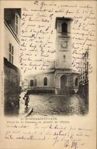 Ak Saint Germain en Laye Yvelines, Place de la Paroisse, Apsis der Kirche