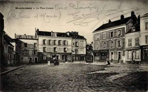 Ak Montereau Seine et Marne, Place Carnot