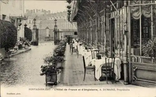 Ak Fontainebleau Seine et Marne, Hotel de France et d'Angleterre, A. Dumaine