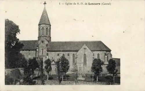 Ak Lescure Cantal, Eglise de Notre Dame