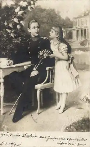 Ak Kronprinz Friedrich Wilhelm mit Prinzessin Victoria Luise von Preußen