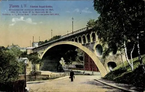 Ak Plauen im Vogtland, Friedrich August-Brücke