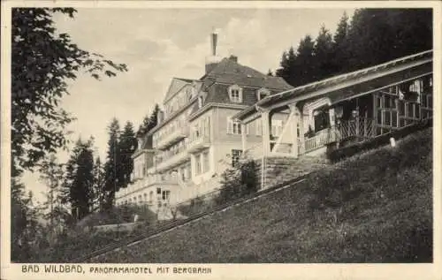 Ak Bad Wildbad im Schwarzwald, Panoramahotel, Bergbahn