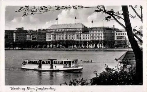 Ak Hamburg Mitte Neustadt, Neuer Jungfernstieg, Fahrgastschiff