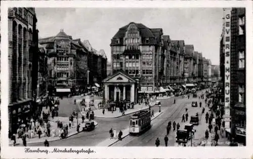 Ak Hamburg Mitte Altstadt, Mönckebergstraße, Straßenbahn