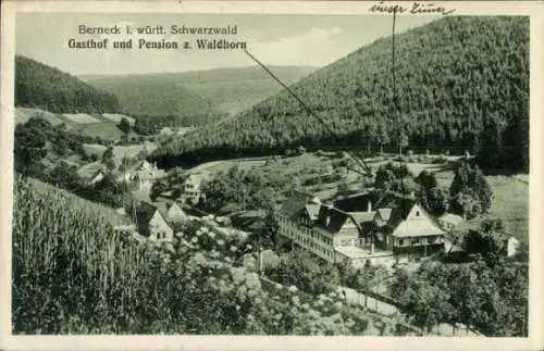 Ak Berneck Altensteig im Schwarzwald, Gasthof Zum Waldhorn