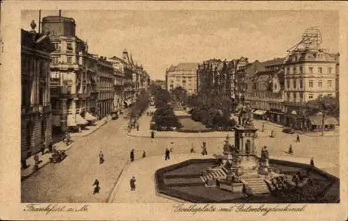 Ak Frankfurt am Main, Goetheplatz, Gutenbergdenkmal