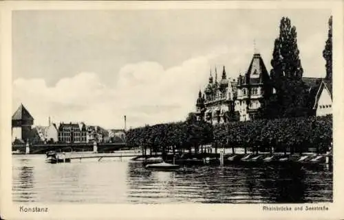 Ak Konstanz am Bodensee, Rheinbrücke, Seestraße