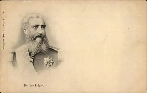 Ak König Leopold II. von Belgien, Porträt in Uniform