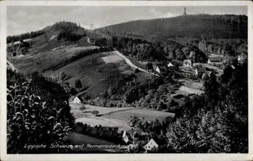 Ak Detmold am Teutoburger Wald, Lippische Schweiz mit Hermannsdenkmal