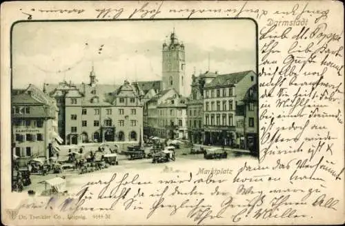 Ak Darmstadt in Hessen, Marktplatz