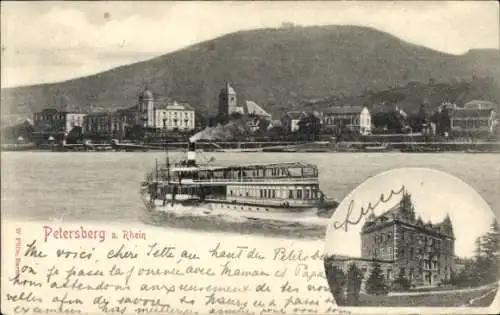 Ak Königswinter am Rhein, Petersberg, Teilansicht, Schiff