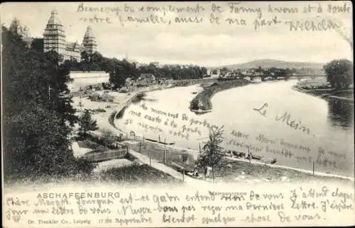 Ak Aschaffenburg in Unterfranken, Mainpanorama