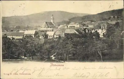 Ak Ilmenau in Thüringen, Teilansicht, Kirche