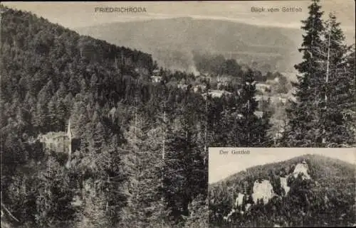 Ak Friedrichroda im Thüringer Wald, Panorama, Blick vom Gottlob