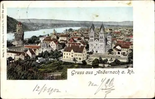 Ak Andernach am Rhein, Teilansicht, Dom