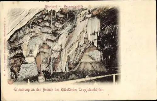 Ak Rübeland Oberharz am Brocken, Hermannshöhle